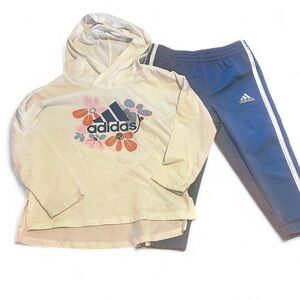 Adidas Toddler Girl Longsleeve Hoodie Pant Set | 2T
